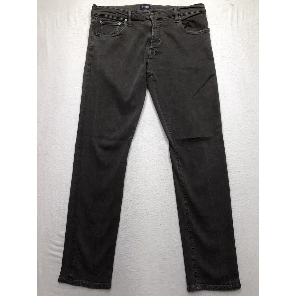CITIZENS OF HUMANITY Adler Jeans Men 34x32 Dark Gray Slim Straight Stretch Goth
